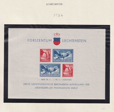 LIECHTENSTEIN B14 SEMI-POSTAL SHEET MINT NEVER HINGED OG ** ON PAGE - BINDAL picture
