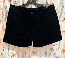 Flavio Castellani Black Corduroy Cuffed Shorts IT 42 Made in Italy NWOT US 6 picture