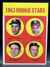 1963 Topps GAYLORD PERRY rookie card No. 169 Crease-Free VG/EX to EX HOF picture