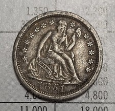 Xf 1851 O Seated Liberty Silver Dime Us Coin New Orleans Mint Xf picture