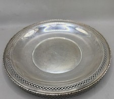 Vintage Lunt Sterling Silver Reticulated Sandwich Plate Serving Bowl 1151 170g picture
