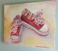 Red Sneakers, Original Oil Painting picture