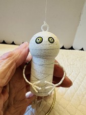 Pier 1  Vintage Halloween Mummy Ornament glitter Fun Pier One Rare HTF picture