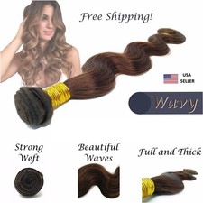 Medium Brown color #4 Body Wave Sew In 100 virgin Human Hair Weave 1 &3 Bundles picture