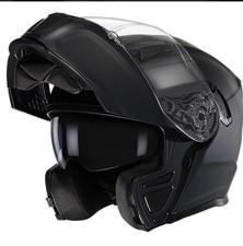 TRIANGLE Flip Up Modular Motorcycle Helmet Size Medium Matte Black picture