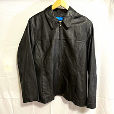 Vintage/Y2K Wilsons Leather Maxima Black Leather Jacket Y2K Electric Blue Lining picture
