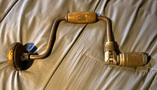 Vintage Ratcheting Bit Brace Hand Drill Woodworking Tool Made in USA picture