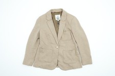 Joules Women's Blazer Size 14 Beige Herringbone Button Pockets Lined New picture