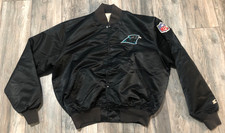 Starter Carolina Panthers NFL Satin Jacket Men's XL USA Black Vintage 90s picture