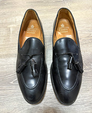 Vintage Crockett & Jones Cavendish Black Leather Tassel Loafers UK 11 E US 12 picture