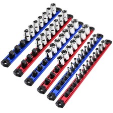 WORKPRO 6-Piece Magnetic Socket Organizer Sets Aluminum Alloy Socket Rail Holder picture