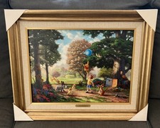 Thomas Kinkade Studios Disney Winnie the Pooh II Framed Canvas Print COA 21