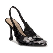 Womens I.N.C. International Concepts Alanze Slingback Pumps Black Paillettes picture
