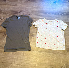 H&M Divided + Old Navy Women’s XS Gray Crew Neck Short Sleeve Tee Lot 2 picture