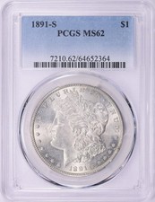 1891 S Morgan Dollar PCGS MS62 - Clean, Solid Strike, Good Eye Appeal for Grade picture