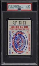 1969 Johnny Bench Signed Baseball All-Star Game Ticket Certified PSA 6 DNA 10 picture