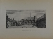 Antique Paris France Art Print Bernardins College French Expo 1900 Original picture