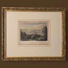 Antique Glasgow Knox’s Monument Engraving Print Framed Scotland Victorian Art  picture