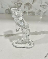 Vintage Waterford Crystal Male Golfer Figurine Sign Art Glass Ireland Mid Swing picture