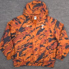 Nike Texas Longhorns Windrunner Anorak Jacket Mens L Orange Camo Stowaway Hood picture