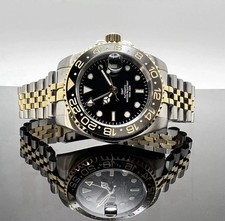 Custom 40mm GMT Style Two Tone Gold Mod Watch w/ NH34 Automatic Movement picture
