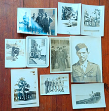 WWII US Military Original Photo Lot of 10 Black & White Servicemen Snapshots picture