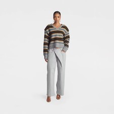 KBB by KAHLANA Women's Striped 'The Isabel Sweater' - Heather Gray M picture