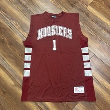 Vintage Macron Hoosiers Jersey Adult Large Maroon #1 Basketball Mens Indiana picture