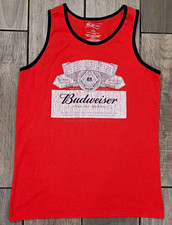 Budweiser Red/Black Logo Graphic Print Sleeveless Tank Crew Neck Mens 3XLT picture