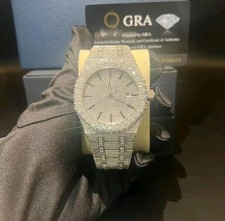 Mens Full Iced Out Style Watch Silver Automatic Crystal  picture