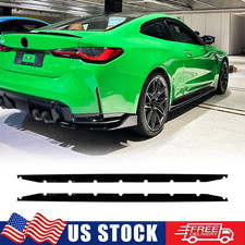 Fits 2021+ BMW M4 G82 G83 Side Skirt Rocker Extension Lips ABS Glossy Black picture