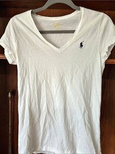 Polo Ralph Lauren V-Neck Slub Tee White Small picture