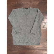 Ann Taylor Sweater Gray Women's XL V Neck picture