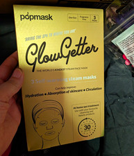 • Popmask Glow Getter Self Warming Steam Sheet Masks 3pk Fragrance-Free Pack NIB picture