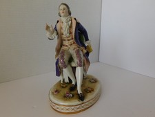 ANTIQUE VINTAGE DRESDEN VOLKSTEDT FIGURE PORCELAIN - SCHOLAR - MINT - GERMANY picture