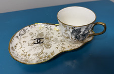 Upcycled Chanel Grace Teaware Teacup and Snack Tray picture