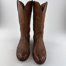 Lucchese 1883 Bart N1596 Leather Western Cowboy Boots Brown 10.5 picture