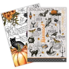 Michel Design Works Trick or Treat Halloween Set of 2 Cotton Kitchen Towels picture