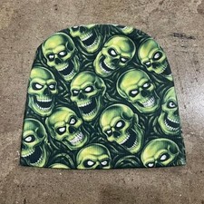 Green y2k skull beanie picture