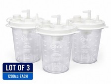 Lot of 3  1200cc Disposable Collection Canister w Lid picture