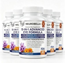 Neurobella 15 In 1 Advanced Eye Formula, Eye Vitamin & Mineral Supplement  1-5x picture
