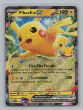 Pikachu ex 053/128 ME: 30th Celebration NM Pokemon TCG Double Rare picture