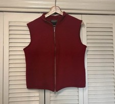 vintage Woolrich ruby red full-zip wool vest picture