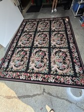 Antique Large French Floral Abusson Handmade Needlepoint Carpet picture