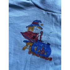 Vintage Donmoor Kids Blue Witch Cauldron Graphic Turtleneck Shirt 4T rare 70s picture