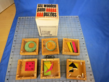 RARE Vintage Creative Playthings Six Wooden Palm Puzzles Japan picture