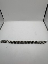 Vintage David Andersen Norway Sterling Silver White Enamel Bracelet picture