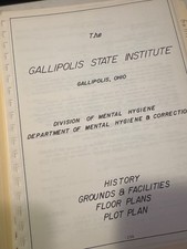 Rare c50s History Plan Map Gallipolis Ohio Insane Asylum State Hospital 84pgCOPY picture