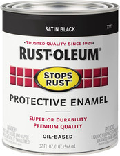 Rust-Oleum 7777502 Stops Rust Brush on Paint, Quart, Satin Black picture