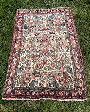 NATURAL WOOL Old Oriental Rugs Hand Woven,knotted size Approxi 2'6